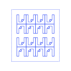 Layouts Open Offices Cubicles U Shape Facing Laser Cut Svg File, Free Vectors File